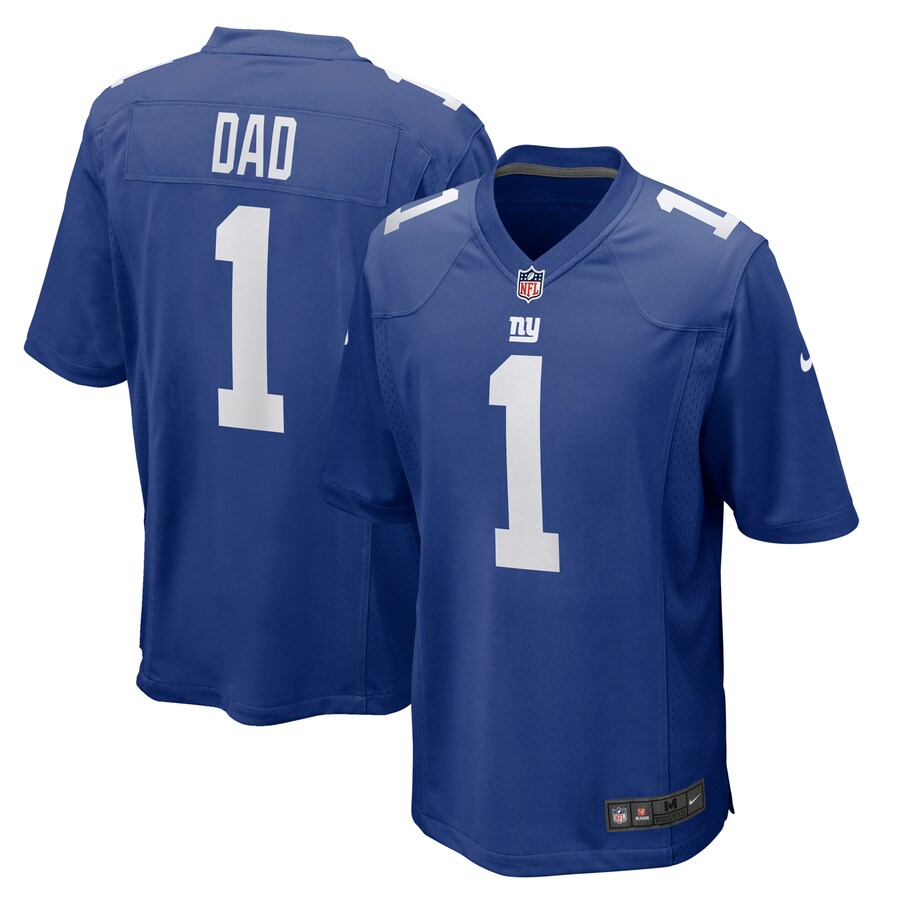 Men's New York Giants Number 1 Dad Nike Royal Game Jersey - Jersey
