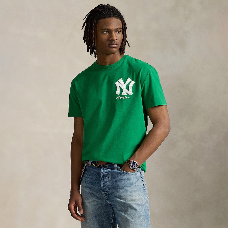 Yankees Polo Ralph Lauren Green Jersey T-Shirt - Jersey