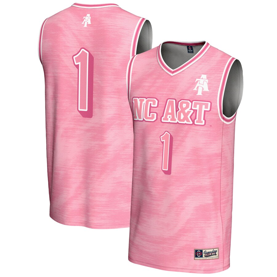 Youth GameDay Greats #1 Pink North Carolina A&T Aggies Lightweight Basketball Jersey - Jersey