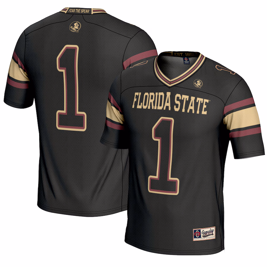 Men's GameDay Greats #1 Black Florida State Seminoles Endzone Football Jersey - Jersey