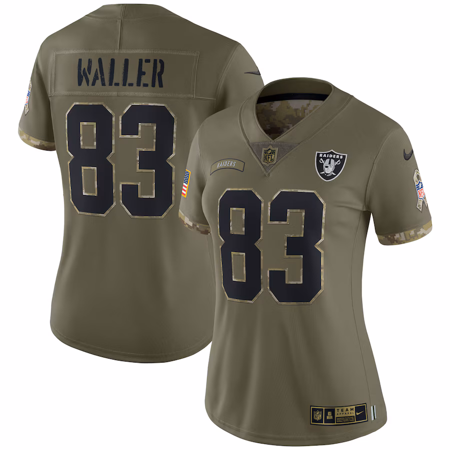 Women's Las Vegas Raiders Darren Waller Nike Olive 2022 Salute To Service Limited Jersey - Jersey