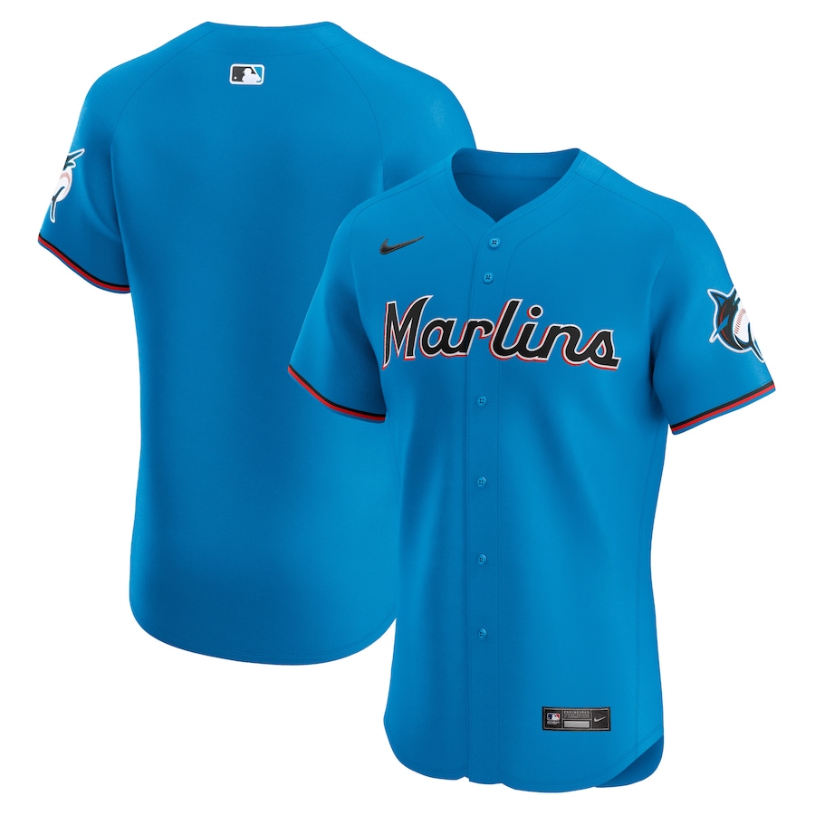 Men's Miami Marlins  Nike Blue Alternate Vapor Premier Elite Patch Jersey - Jersey