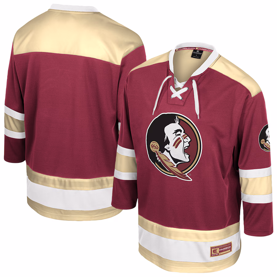 Men's Colosseum  Garnet Florida State Seminoles Athletic Machine Fashion Hockey Jersey - Jersey