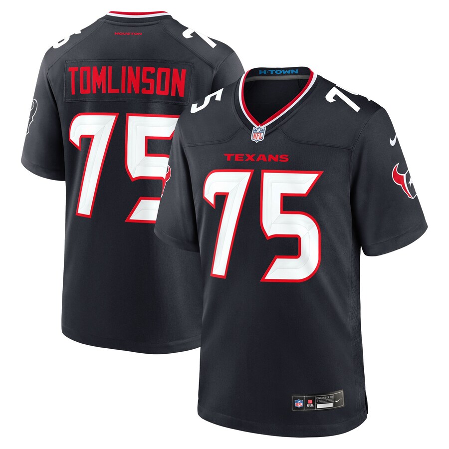 Men's Houston Texans Laken Tomlinson Nike Navy Team Game Jersey - Jersey