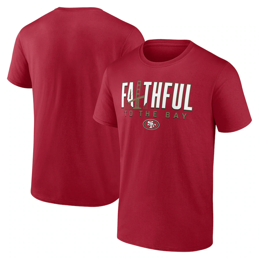 Men's San Francisco 49ers Fanatics Scarlet Hometown Rushing Yards T-Shirt - Jersey