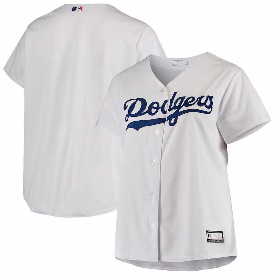Women's Los Angeles Dodgers White Plus Size Sanitized Replica Team Jersey - Jersey