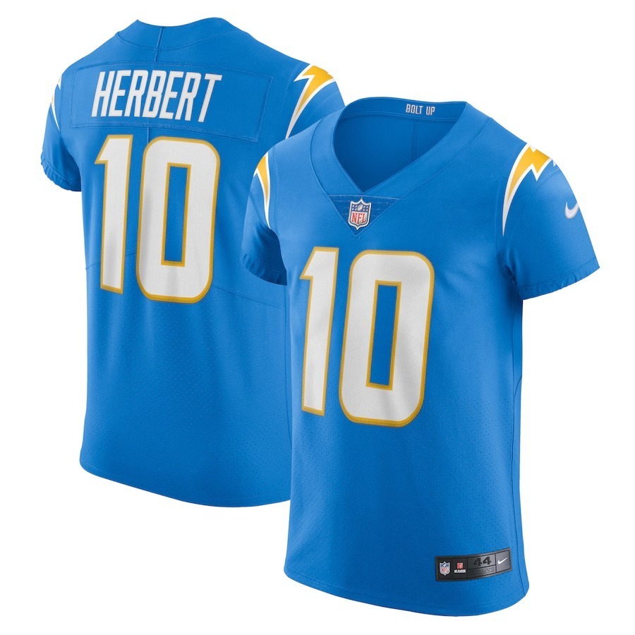 Men's Los Angeles Chargers Justin Herbert Nike Powder Blue Vapor Elite Player Jersey - Jersey