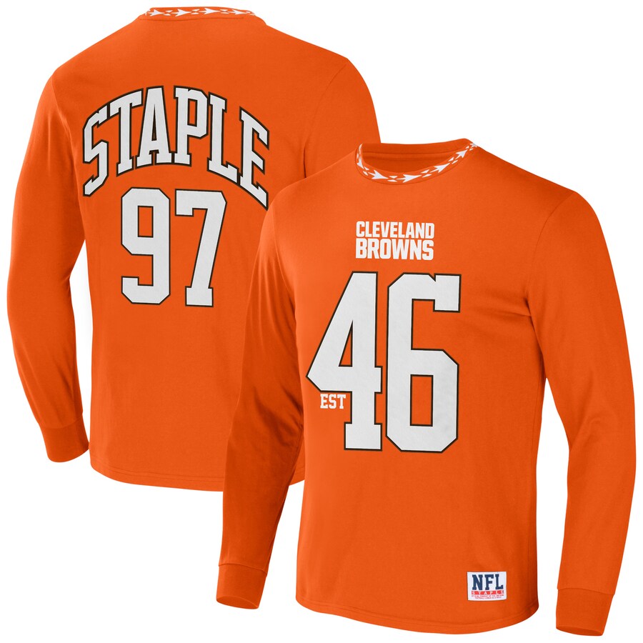 Men's Cleveland Browns NFL x Staple Orange Core Team Long Sleeve T-Shirt - Jersey