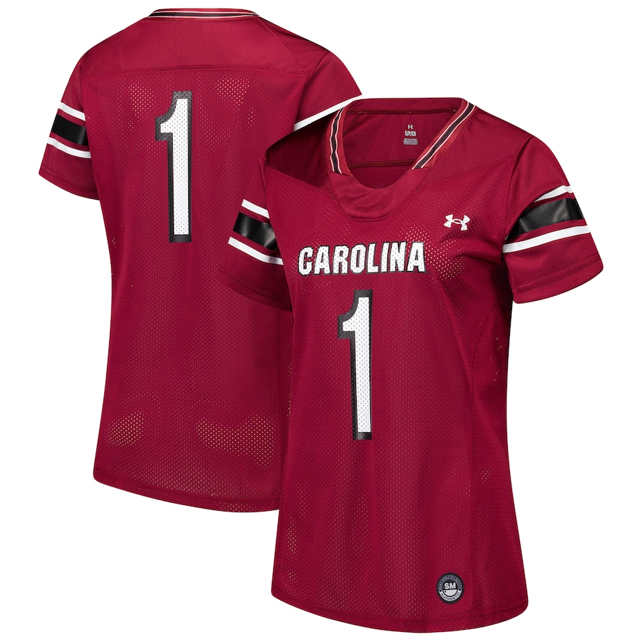 Women's Under Armour #1 Garnet South Carolina Gamecocks Replica Football Jersey - Jersey
