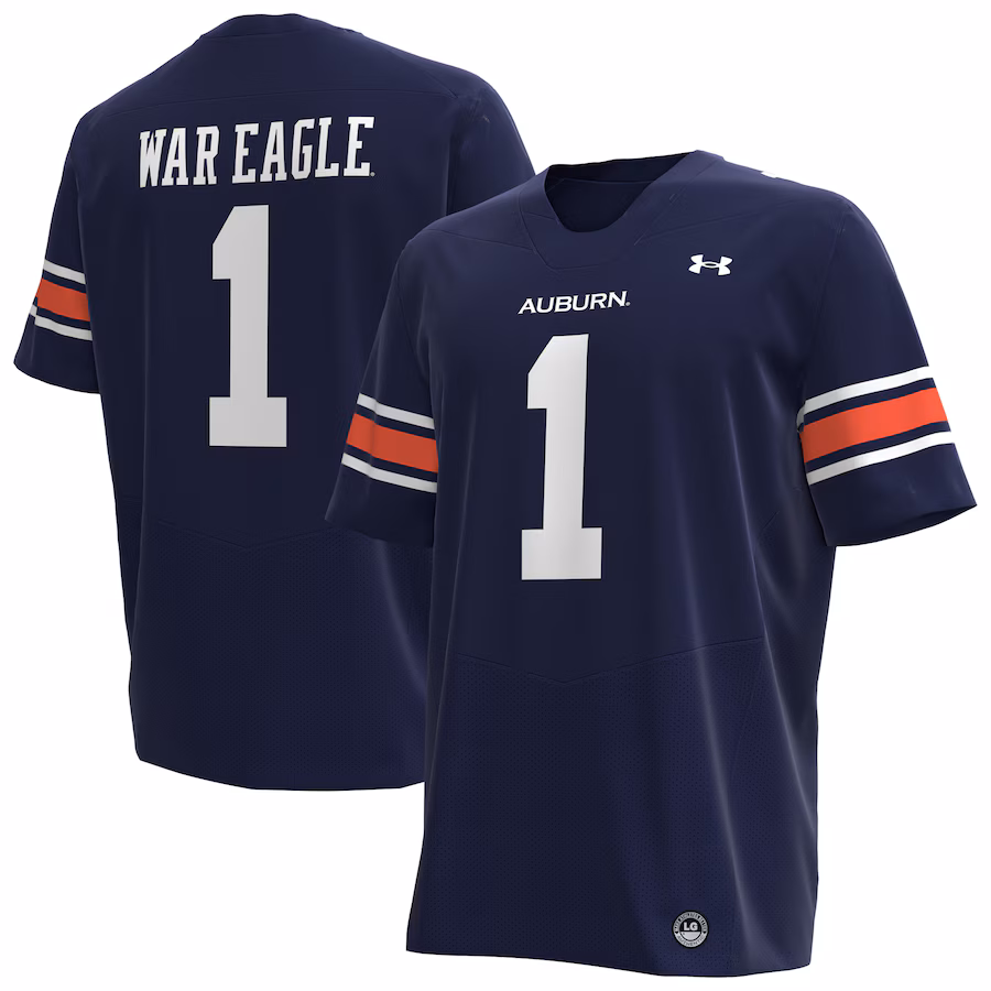 Men's Under Armour #1 Navy Auburn Tigers Replica Football Jersey - Jersey