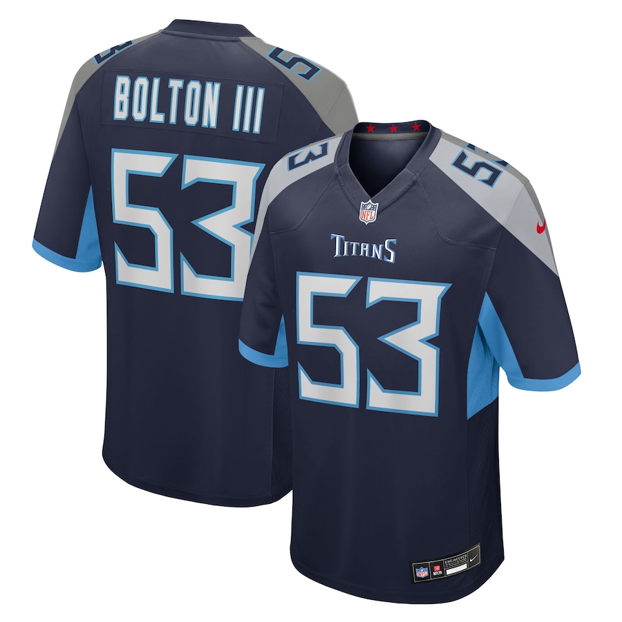 Men's Tennessee Titans Curtis Bolton III Nike Navy Team Game Jersey - Jersey