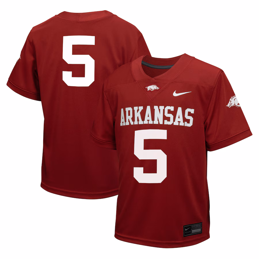 Youth Nike #5 Cardinal Arkansas Razorbacks Untouchable Football Jersey - Jersey