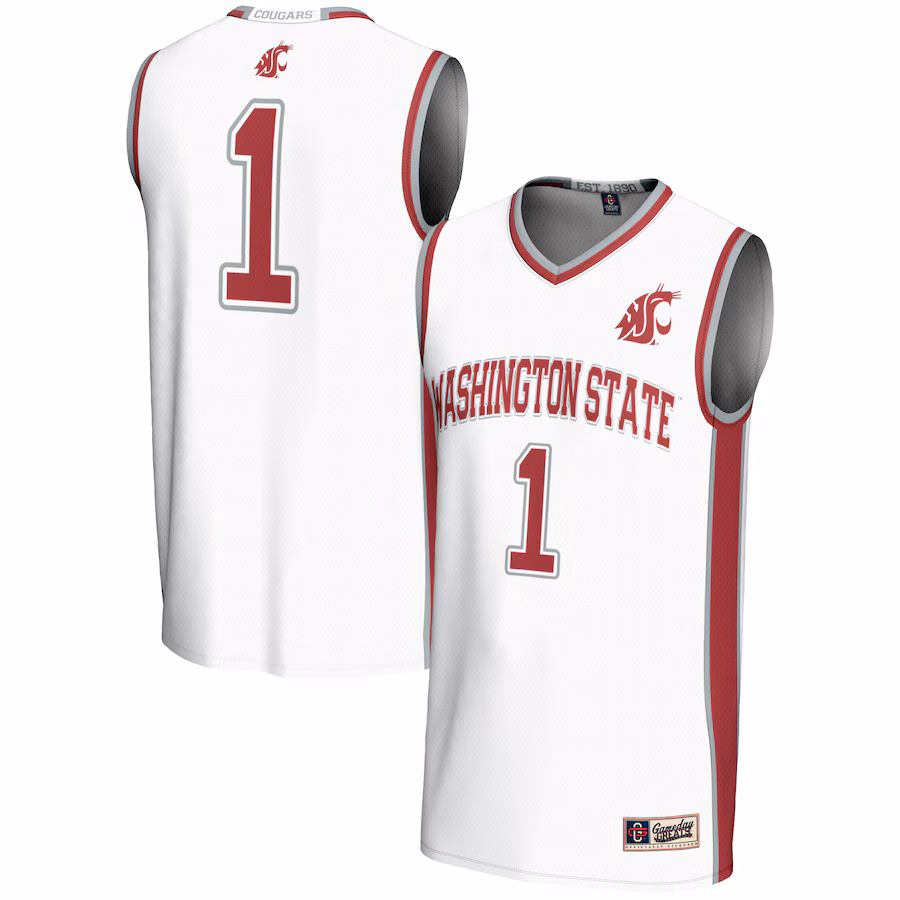 Male GameDay Greats #1  White Washington State Cougars  Lightweight Basketball Jersey - Jersey