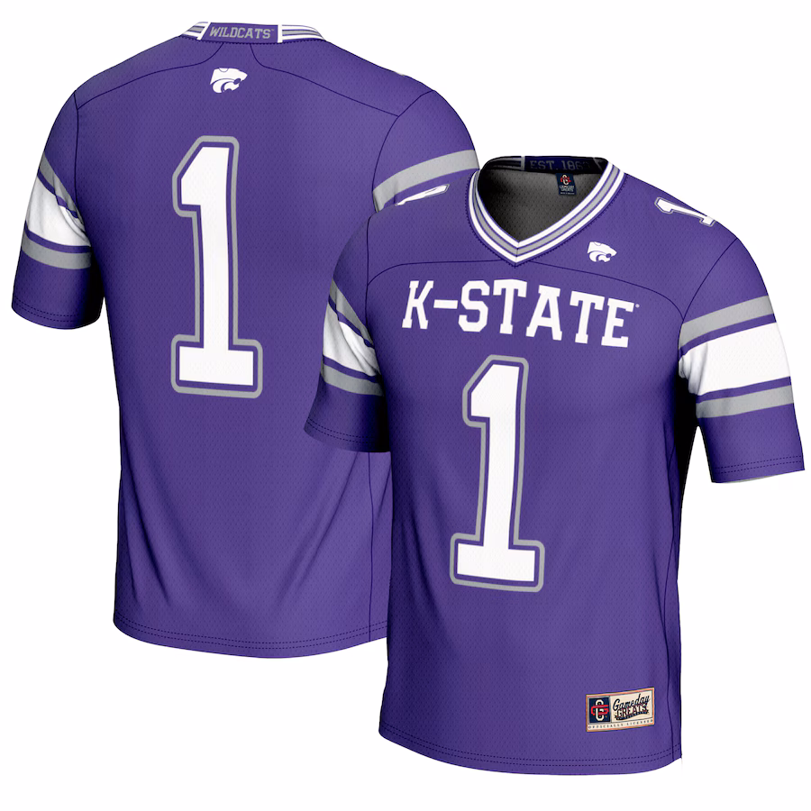 Youth GameDay Greats #1 Purple Kansas State Wildcats Endzone Football Jersey - Jersey