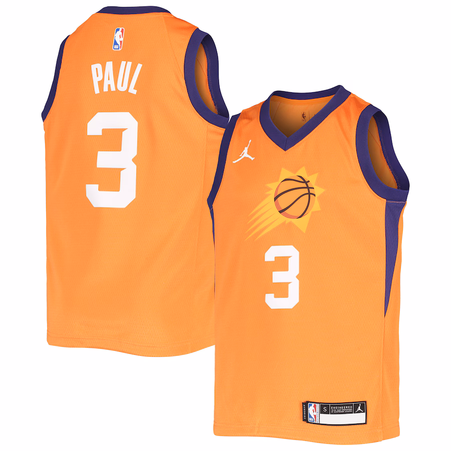 Youth Phoenix Suns Chris Paul Jordan Brand Orange 2020/21 Player Jersey - Statement Edition - Jersey