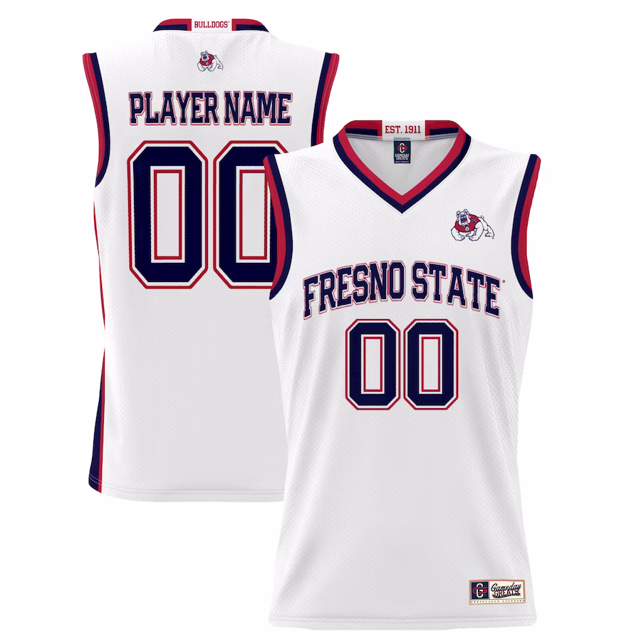 Fresno State Bulldogs GameDay Greats Youth NIL Pick-A-Player Lightweight Basketball Jersey - White - Jersey