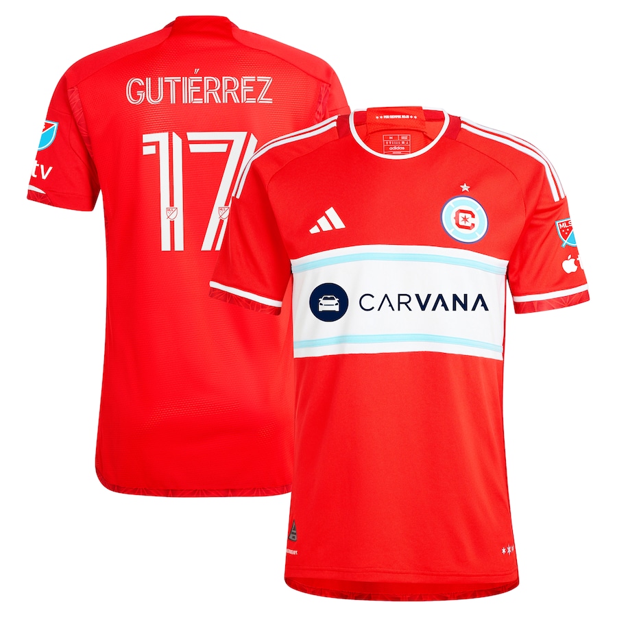 Men's Chicago Fire Brian Gutiérrez adidas Red 2024 Return To Red Authentic Player Jersey - Jersey