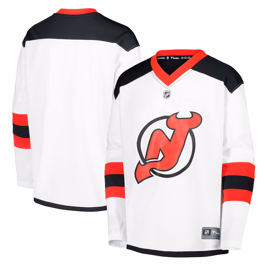 Youth New Jersey Devils Fanatics White Away Replica Blank Jersey - Jersey