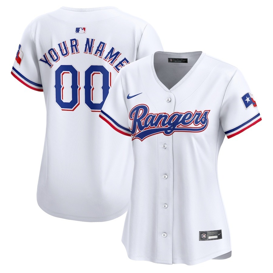 Women's Texas Rangers Nike White Home Limited Custom Jersey - Jersey