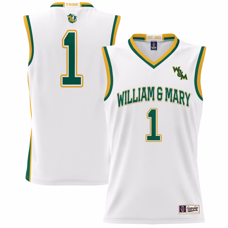 #1 William & Mary Tribe GameDay Greats Youth Lightweight Basketball Jersey - White - Jersey