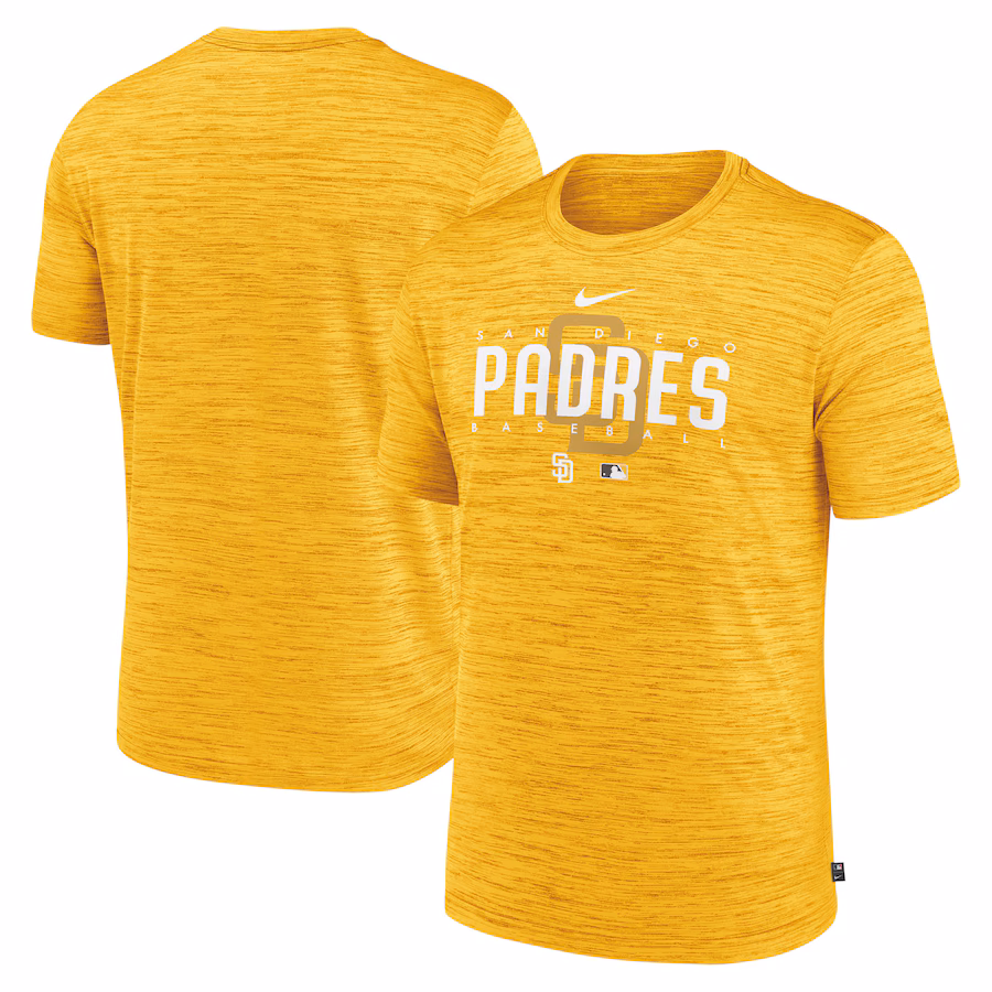 Men's San Diego Padres Nike Gold Authentic Collection Velocity Performance Practice T-Shirt - Jersey