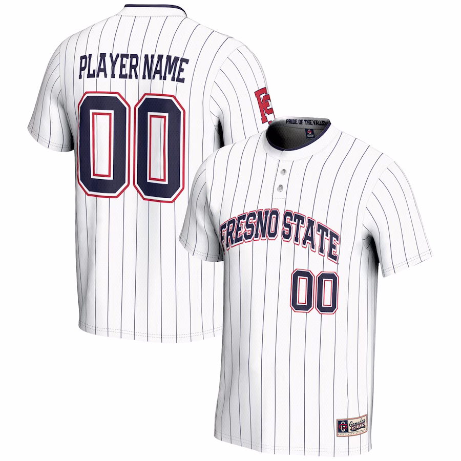 Fresno State Bulldogs GameDay Greats NIL Pick-A-Player Lightweight Softball Jersey - White - Jersey