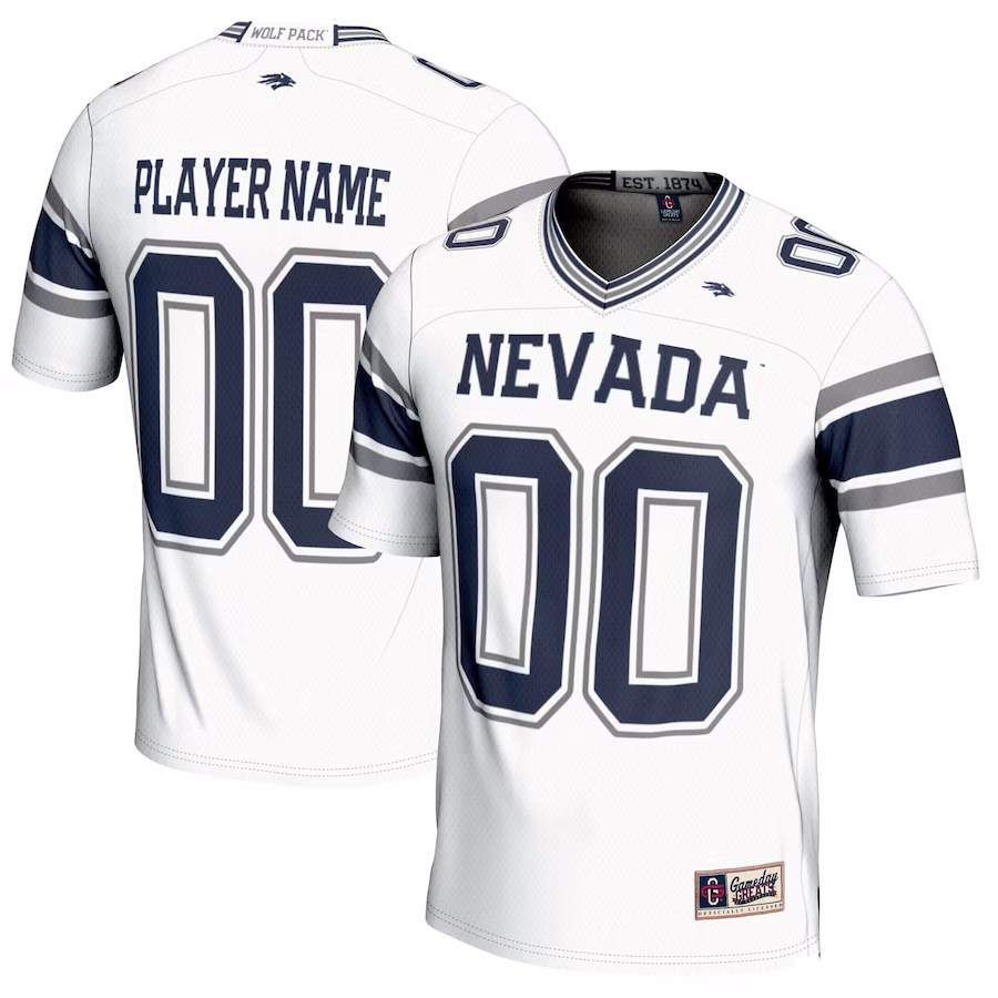 Nevada Wolf Pack GameDay Greats NIL Pick-A-Player Football Jersey - White - Jersey