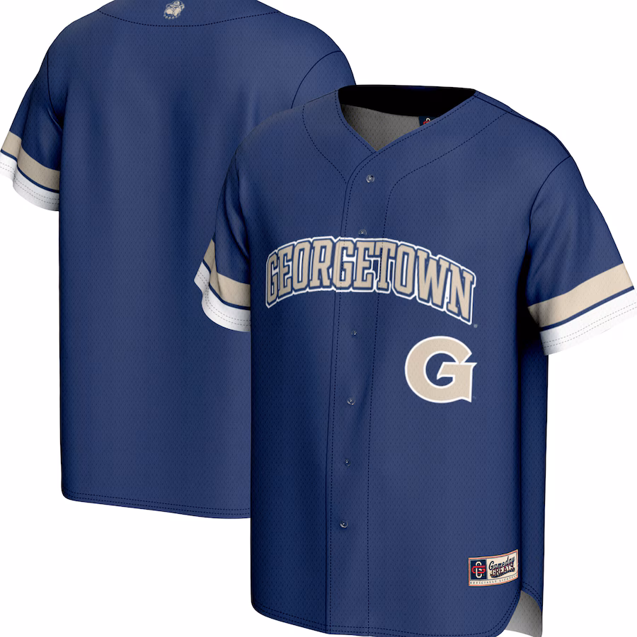 Men's GameDay Greats Navy Georgetown Hoyas Spirit Baseball Jersey - Jersey