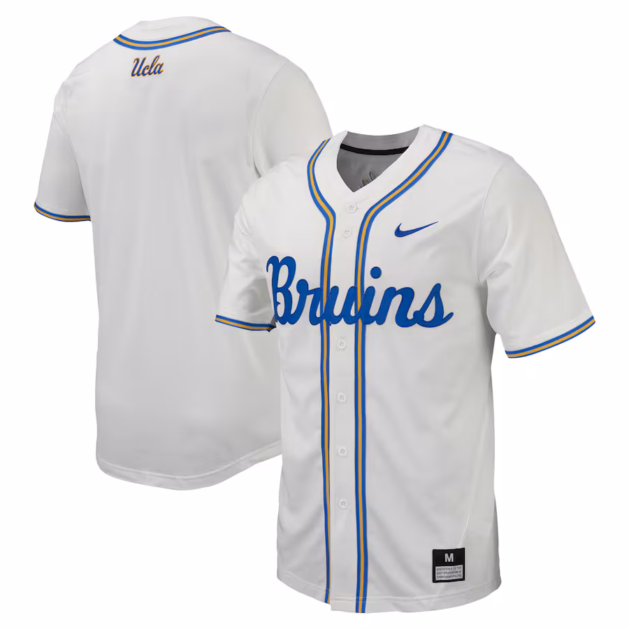 Men's Nike White UCLA Bruins Replica Full-Button Baseball Jersey - Jersey