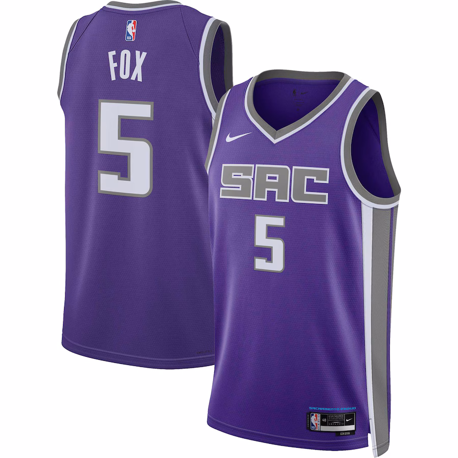 Unisex Sacramento Kings De'Aaron Fox Nike Purple Swingman Jersey - Icon Edition - Jersey