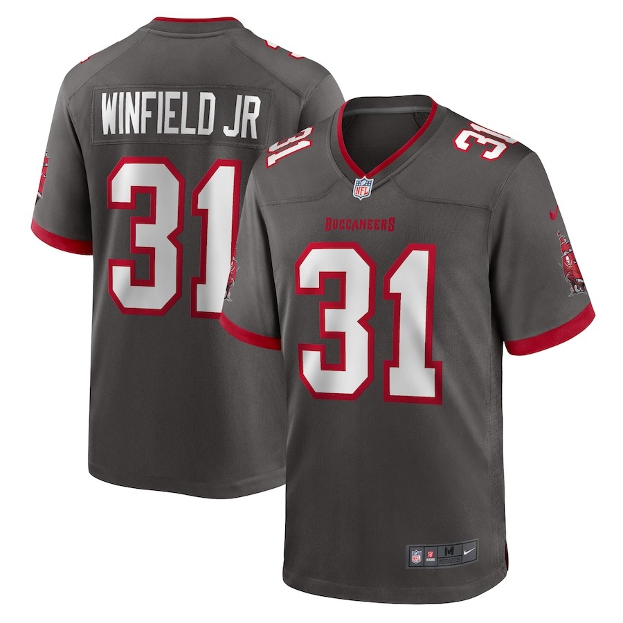 Men's Tampa Bay Buccaneers Antoine Winfield Jr. Nike Pewter Game Jersey - Jersey