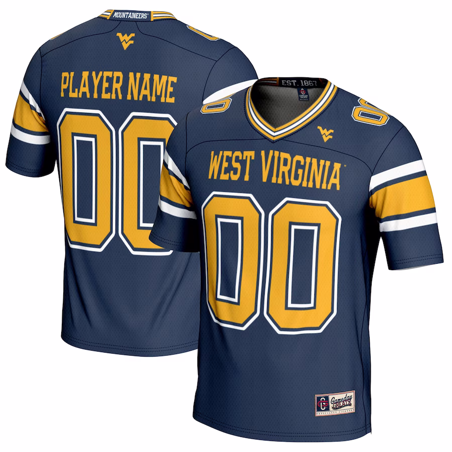 West Virginia Mountaineers GameDay Greats Youth NIL Pick-A-Player Football Jersey - Navy - Jersey