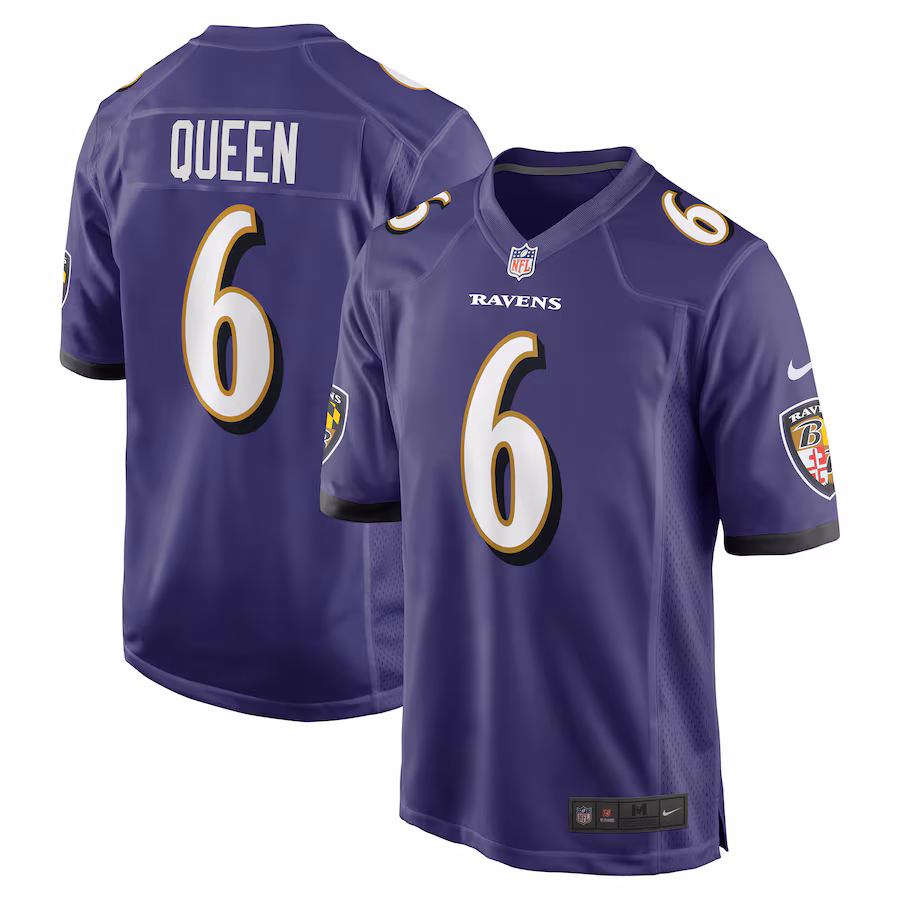 Men's Baltimore Ravens Patrick Queen Nike Purple Game Player Jersey - Jersey