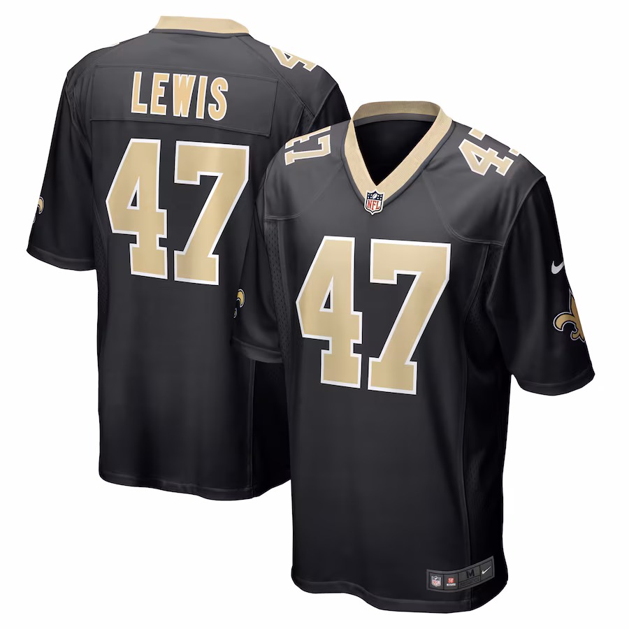 Men's New Orleans Saints Terrell Lewis Nike  Black  Game Jersey - Jersey