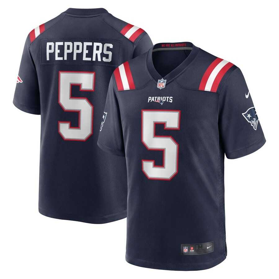 Men's New England Patriots Jabrill Peppers Nike Navy Game Player Jersey - Jersey