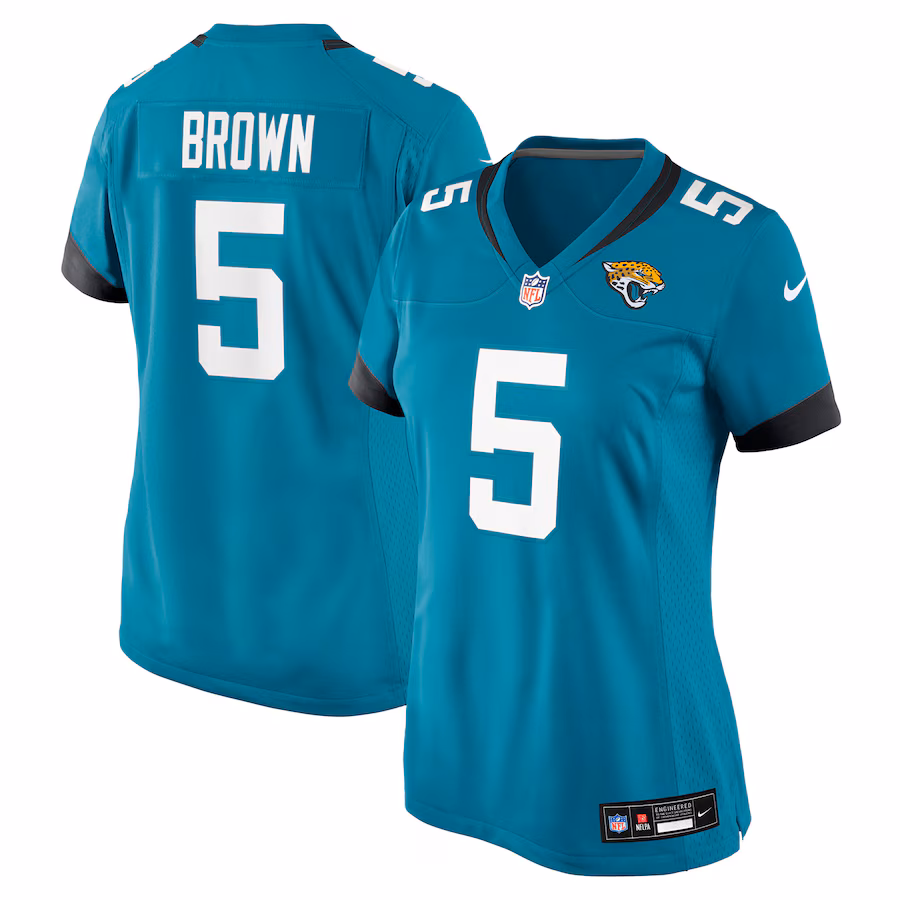 Women's Jacksonville Jaguars Dyami Brown Nike Teal Team Game Jersey - Jersey