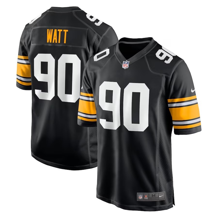 Men's Pittsburgh Steelers T.J. Watt Nike Black Alternate Game Jersey - Jersey
