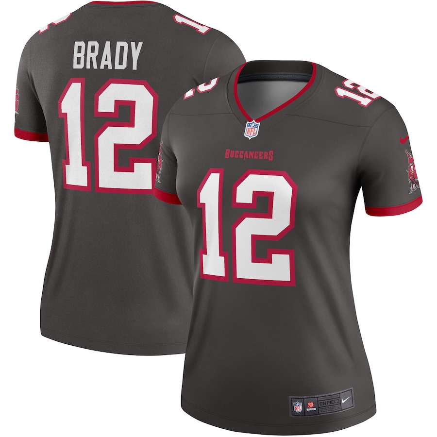 Women's Tampa Bay Buccaneers Tom Brady Nike Pewter Alternate Legend Jersey - Jersey