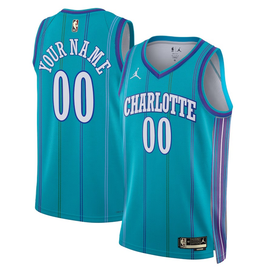 Unisex Charlotte Hornets Jordan Brand Teal 2023/24 Custom Swingman Jersey - Classic Edition - Jersey