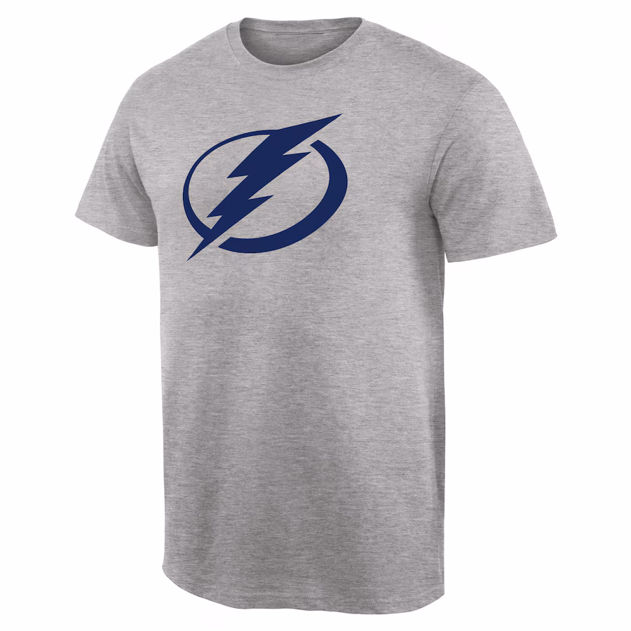 Men's Tampa Bay Lightning Ash Team Primary Logo T-Shirt - Jersey