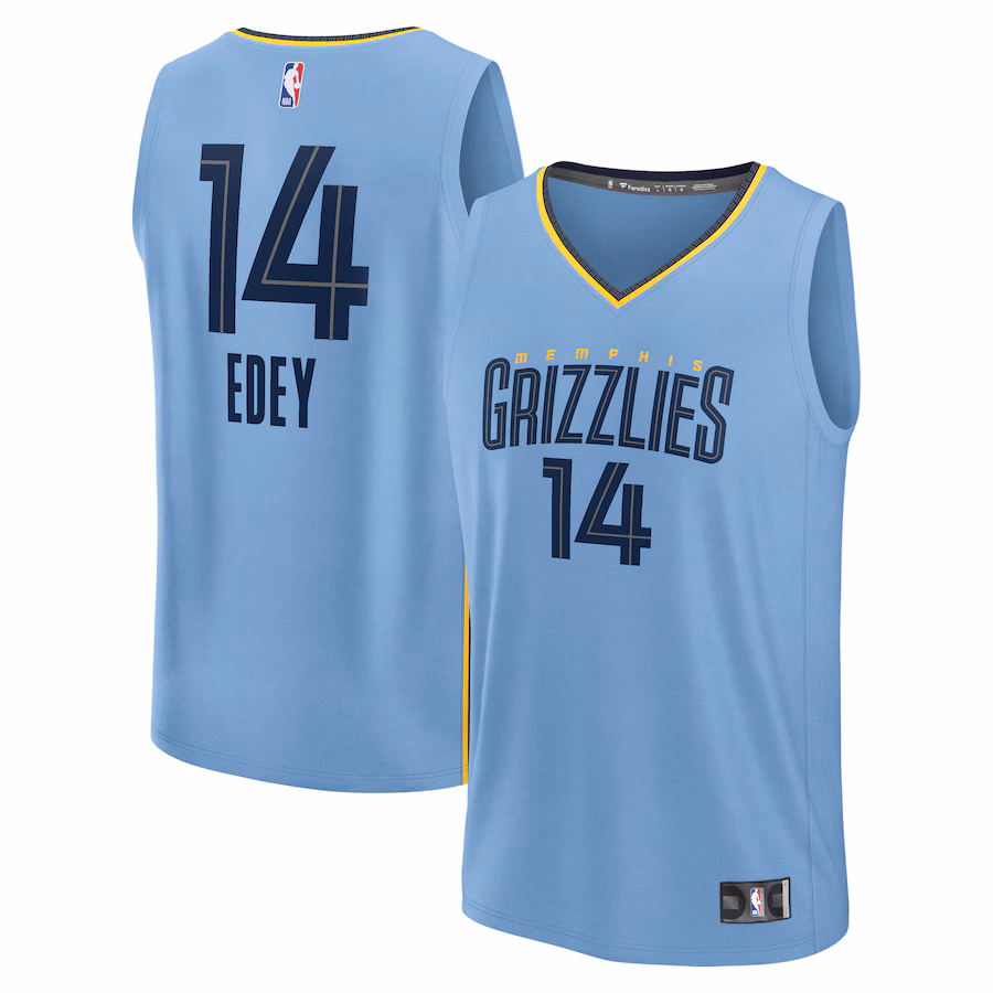 Men's Memphis Grizzlies Zach Edey Fanatics Light Blue Fast Break Replica Player Jersey - Statement Edition - Jersey
