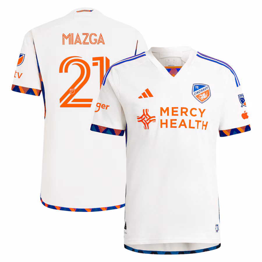 Men's FC Cincinnati Matt Miazga adidas White 2024 The Canvas Kit Authentic Player Jersey - Jersey