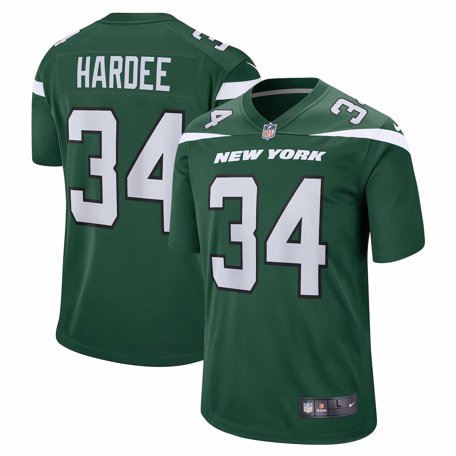 Men's New York Jets Justin Hardee Nike Gotham Green Game Jersey - Jersey