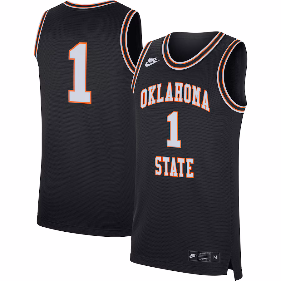 Men's Nike #1 Black Oklahoma State Cowboys Retro Replica Basketball Jersey - Jersey