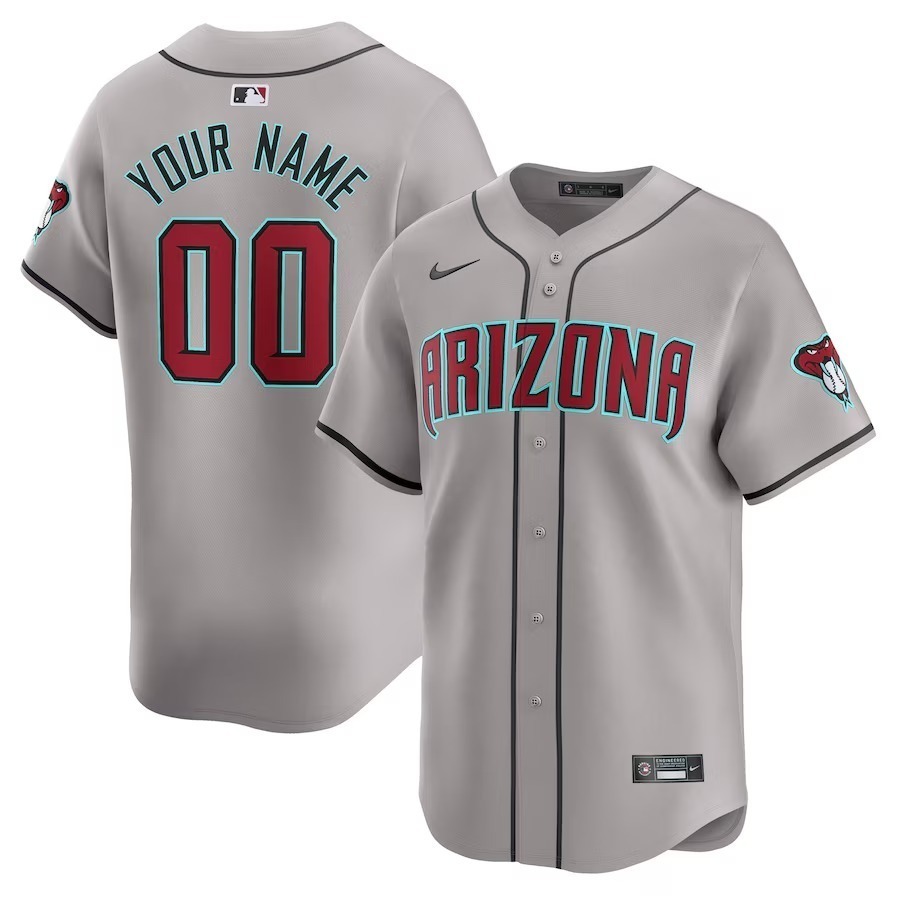 Men's Arizona Diamondbacks Nike Gray Away Limited Custom Jersey - Jersey