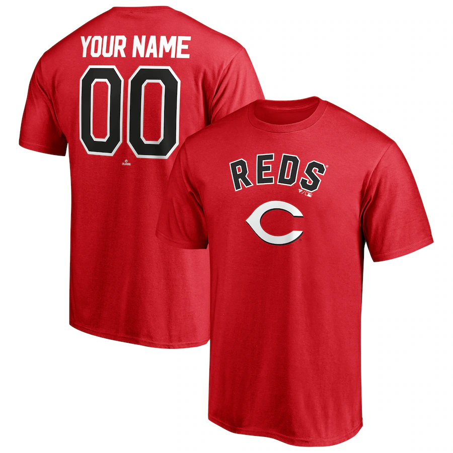 Men's Cincinnati Reds Red Personalized Team Winning Streak Name & Number T-Shirt - Jersey
