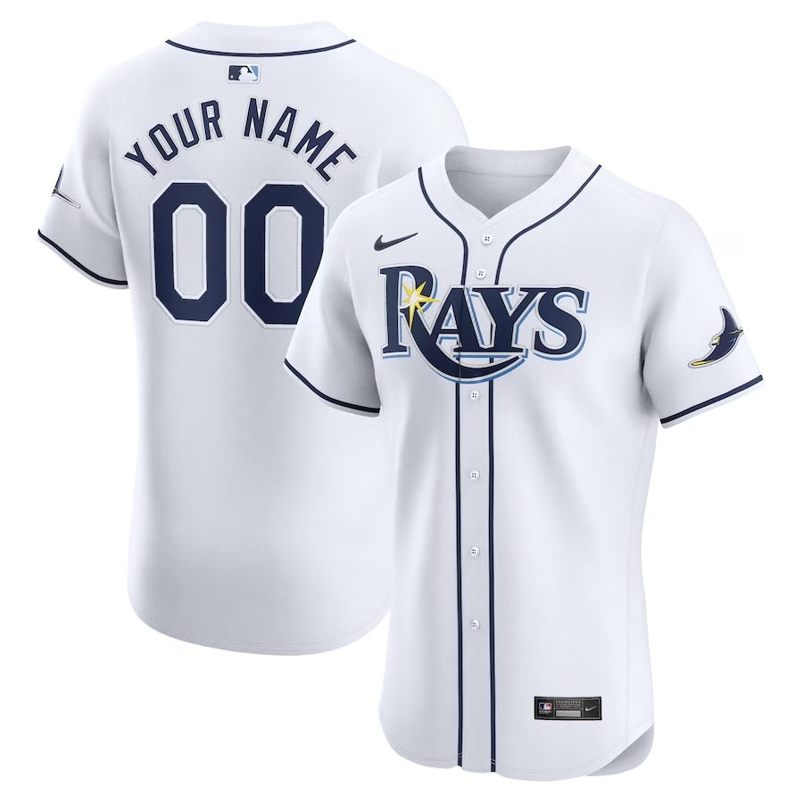 Men's Tampa Bay Rays Nike White Home Elite Custom Jersey - Jersey