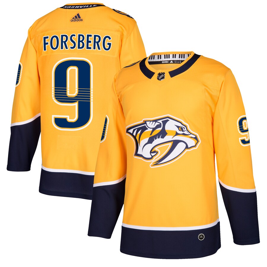 Men's Nashville Predators Filip Forsberg adidas Gold Authentic Player Jersey - Jersey
