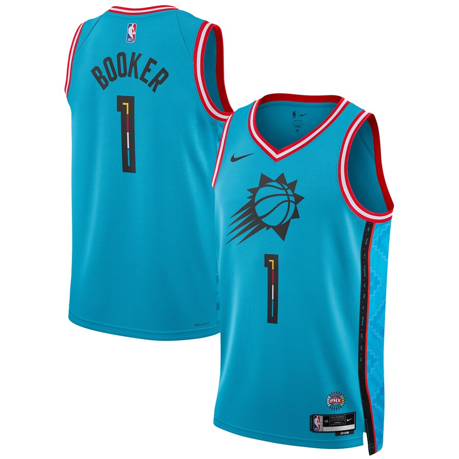 Unisex Phoenix Suns Devin Booker Nike Turquoise 2022/23 Swingman Jersey - City Edition - Jersey