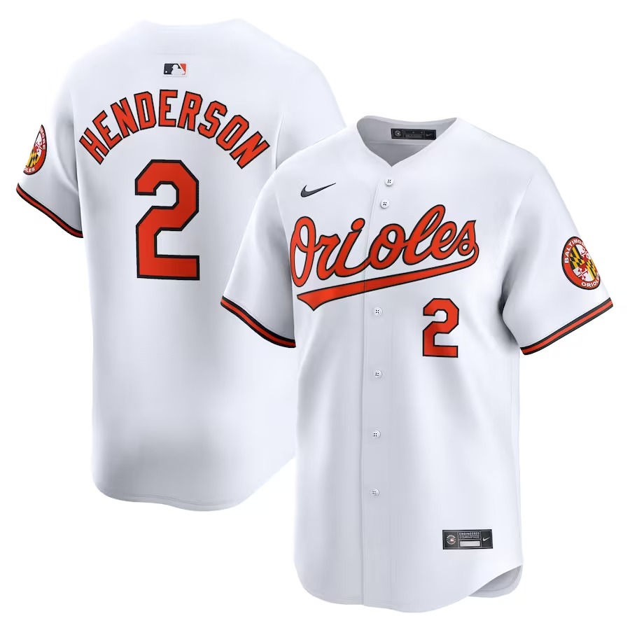 Men's Baltimore Orioles Gunnar Henderson Nike White Home Limited Player Jersey - Jersey